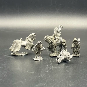 Vintage D&D Zinn Miniatur Figur Lot Rollenspiel Erbe Mittelalter Zauberer Pferde - Bild 1 von 12