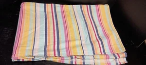 Vintage Crate And Barrel Multicolored Stripe Tablecloth 54" X 40" Cotton - Picture 1 of 2