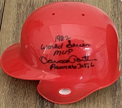 Darrell Porter Signed St. Louis Cardinals World Series MVP Mini Helmet JSA L@@K - Image 1 of 4