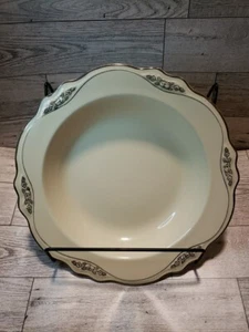 Vtg Homer Laughlin "Virginia Rose" Bowl Made In USA Cream Silver Floral Trim - Picture 1 of 8