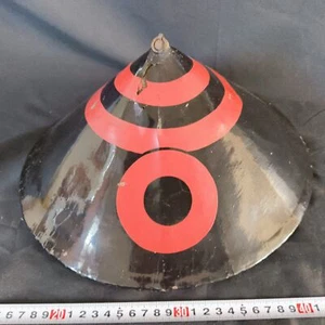 Antique Edo Japanese Samurai Jingasa Gunner’s War Hat Red Circle Lacquer Helmet - Picture 1 of 10