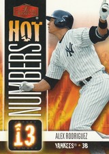 2006 FLAIR SHOWCASE HOT NUMBERS ALEX RODRIGUEZ CARD #HN-2 MINT CARD