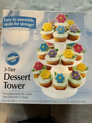 2 Wilton Three Tier Dessert Towers And 1 Set Cookie Cutters - Image 1 of 4
