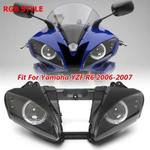 Headlight Assembly RGB Devil Angel Eyes Projector For Yamaha YZF R6 YZFR6 06-07 - Picture 1 of 21