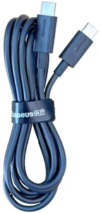 Baseus 5ft Black 100W USB C to USB C 480Mbps Charging & Data Sync Cable - Picture 1 of 11