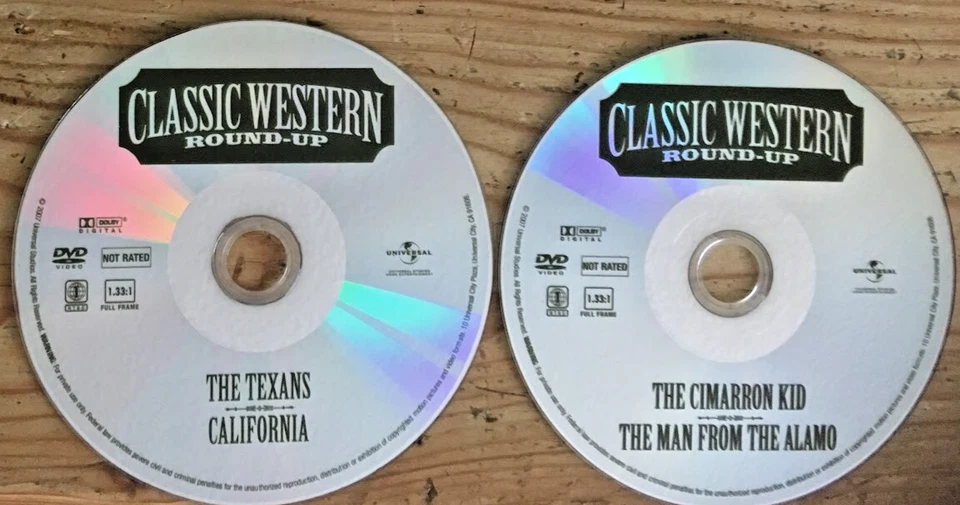 CLASSIC WESTERN ROUND-UP-THE TEXANS-CALIFORNIA-CIMARRON KID-MAN FROM THE ALAMO - Image 1 of 1