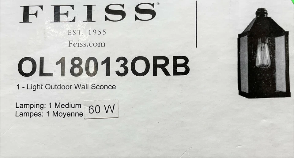 Linterna exterior Feiss OL18013ORB bronce frotado con aceite de 14 pulgadas  Foto 1 de 1