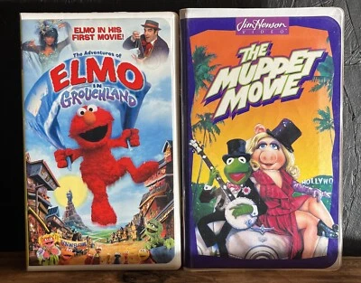 Jim Henson VHS Lot ~ The Muppet Movie & The Adventures Of ELMO in Grouchland - Image 1 of 2