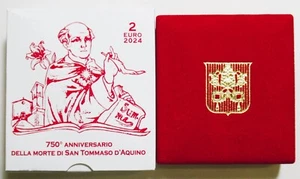 CITTA' DEL VATICANO 2024 2 EURO 750° ANNIVERSARIO SAN TOMMASO D'AQUINO PROOF - Picture 1 of 3