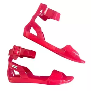HUNTER Tiffany Women's Size 8 Pink Jelly Gladiator Ankle Strap Open Toe Sandals - Picture 1 of 8