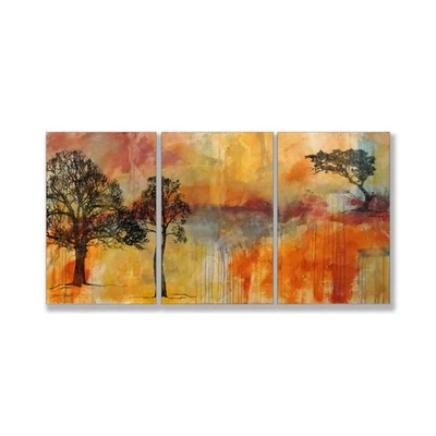 Stupell Jean Plout 'On The Edge' 3 Piece Triptych Art  Medium - Image 1 of 3