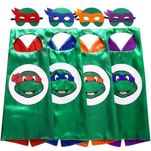 Set of 4 Ninja Turtles Capes and Felt Masks for Kids Costumes for Boys Girls AZ - Picture 1 of 6