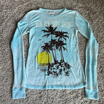 Ron Jon Surf Shop Long Sleeve Vintage Shirt Sun Scene Palm Trees Women’s Medium - Image 1 of 4