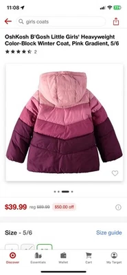 Abrigo de invierno 5T para niñas Oshkosh B’gosh Foto 1 de 3