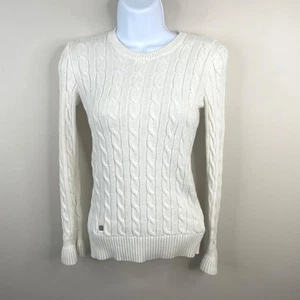 Ralph Lauren LRL Damen Preppy Academia Zopfmuster Pullover Xsmall Glockenärmel - Bild 1 von 11