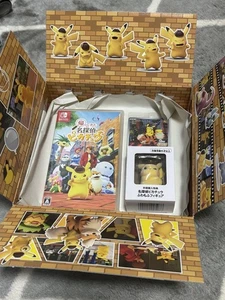 Detective Pikachu Returns Switch Game Promo Card & Fluffy Figure Sealed Japan - Picture 1 of 9
