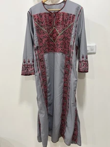 Vintage Palestinian Traditional Thobe- Hand-Embroidered Tatreez Dress - Picture 1 of 22