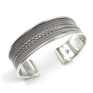 moderner Armreif 925 Silber massive breite Armspange Schmuck 1.8cm Armband 38.5g - Picture 1 of 9