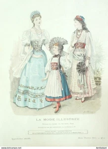 Gravure Mode illustree 1897 # 06 (Old Fashion plate) RARE - Picture 1 of 1