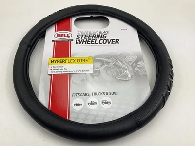 Hopkins 97315-9 HyperFLEX STRIPE BLING BLACK Steering Wheel Cover 14.5"-15.5" - Image 1 of 4