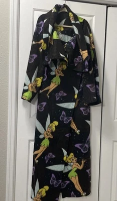 Disney Fairies Tinker Bell Plush Snuggie Adult Fleece Throw Blanket Black 68.5”L - Image 1 of 4