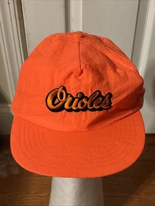 Cappello da baseball vintage anni 90 stile Baltimore Orioles Breyers Snapback NEON arancione - Foto 1 di 7