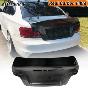 For BMW E82 Coupe 128i 135i 1M 2008-13 REAL Carbon Rear Trunk Lid Spoiler Cover - Picture 1 of 10