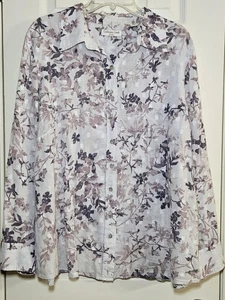 Camisa COLDWATER CREEK Floral y en Forma de Vid Tejido Jacquard L/S Talla 2X - Imagen 1 de 5