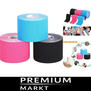 3 Rollen Kinesiologie Tape Set 5m x 5cm Elastisch Muskelunterstützung Sportband - Bild 1 von 2