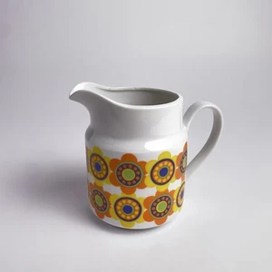 Brocca ceramica vintage metà secolo moderna flower power anni 70 5,5”h - Foto 1 di 7