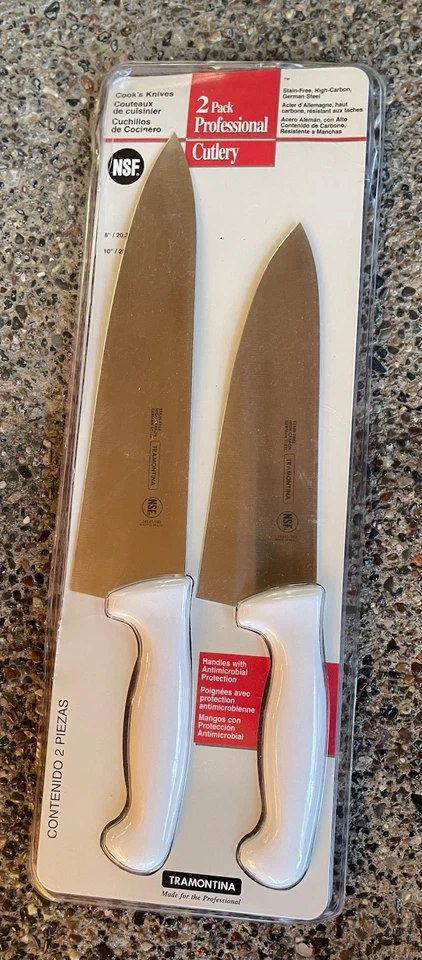 Pack de 2 cuchillos de cocina profesionales Tramontina; 8” y 10” Foto 1 de 1