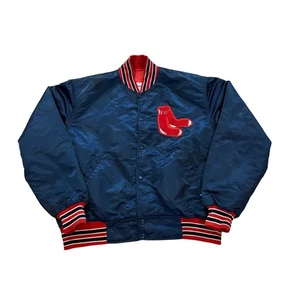 Chaqueta de bombardero satinada azul para hombre 2XL vintage de los Medias Rojas de Boston MLB de los años 80 - Imagen 1 de 9