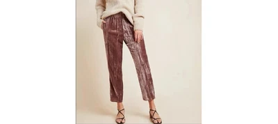 Pantalones recortados al tobillo Anthropologie Tina Jo marrón terciopelo aplastado Foto 1 de 4