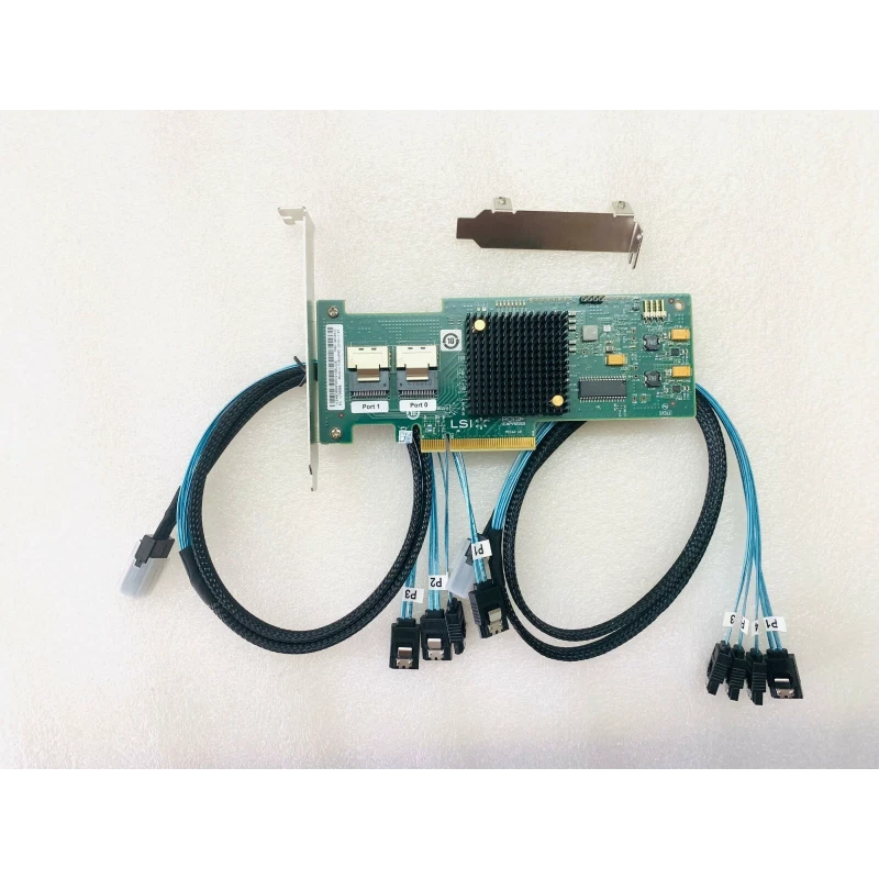 LSI 6Gbps SAS HBA 9211-8I IT Mode P20 ZFS FreeNAS unRAID + 2*SFF-8087 SATA US - Image 1 of 4