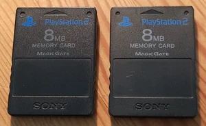 2x Genuine Sony PlayStation 2 MagicGate 8MB Memory Cards Tested Pal /FREE UK P&P - Picture 1 of 2