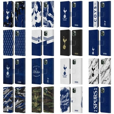 OFFICIAL TOTTENHAM HOTSPUR F.C. BADGE LEATHER BOOK CASE FOR APPLE iPHONE PHONES - Image 1 of 4