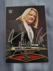 WWE WWF GREG THE HAMMER VALENTINE AUTOGRAPH SIGNED CARD AUTO HOF WCW - Picture 1 of 1