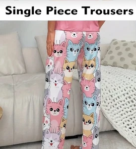 Bunte süße Damen Kätzchen Katzen Pyjamahose Hose nur Gr. S Nachtwäsche weich - Bild 1 von 4