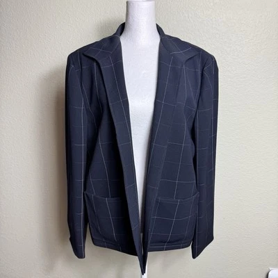 Blazer para mujer Anne Klein azul marino ventana cristal talla 14P forrado carrera negocios abierto Foto 1 de 4