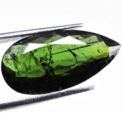 6.95 Ct Natural Green Tourmaline Pear GTL Certified Untreated Rare Gemstone - Image 1 of 4