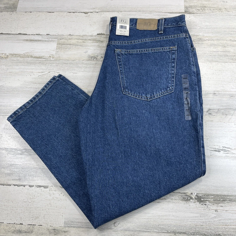 NUEVO Pantalones de mezclilla Field Gear para hombre 40x30 azul calce relajado pierna recta Foto 1 de 4