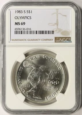 1983-S Olympics $1 Commemorative Dollar NGC MS69 - Image 1 of 2