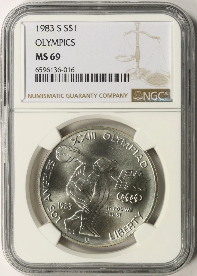 1983-S Olympics $1 Commemorative Dollar NGC MS69 - Image 1 of 2