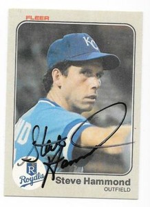 STEVE HAMMOND 1983 FLEER AUTOGRAPHED SIGNED # 114 KANSAS CITY ROYALS