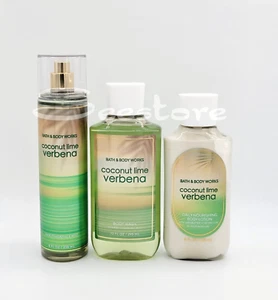 Bath & Body Works Coconut Lime Verbena Body Mist Body Wash & Lotion Set of 3 - Picture 1 of 3