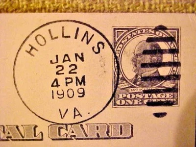 ANTIQUE Pre-Stamped William McKinley USPS Postal Card 1 Cent 1909 Postmark #K784 - Image 1 of 4