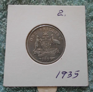 #C61. #2. QUALITY 1935 AUSTRALIAN STERLING SILVER SHILLING COIN - Imagen 1 de 3