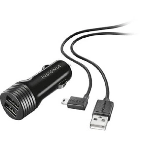 Insignia 双端口车载充电器 - 2 个 USB A 端口车载手机黑色 - 开箱 — 第 1/1 张图片