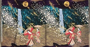 Kona Bay Fabrics Emperor 2006 Metallic Asian Inspired Cotton Panel 23" x 44" - Picture 1 of 2
