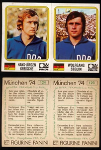 Panini WC München 74 Nr.123-124 Kreische-Seguin (DDR) MINT Doppelfigur ▓ - Bild 1 von 3